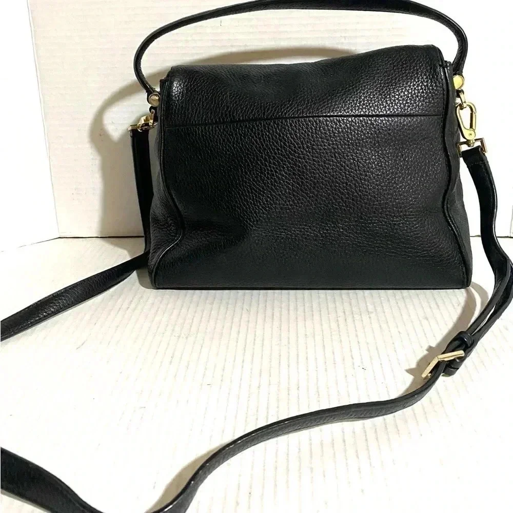 Kate spade black pebbled leather satchel handbag